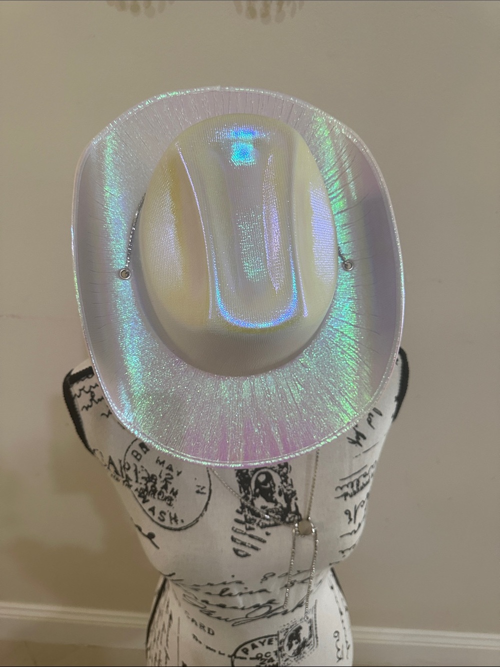 Iridescent White Cowboy Hat - Women's Fashion Hat